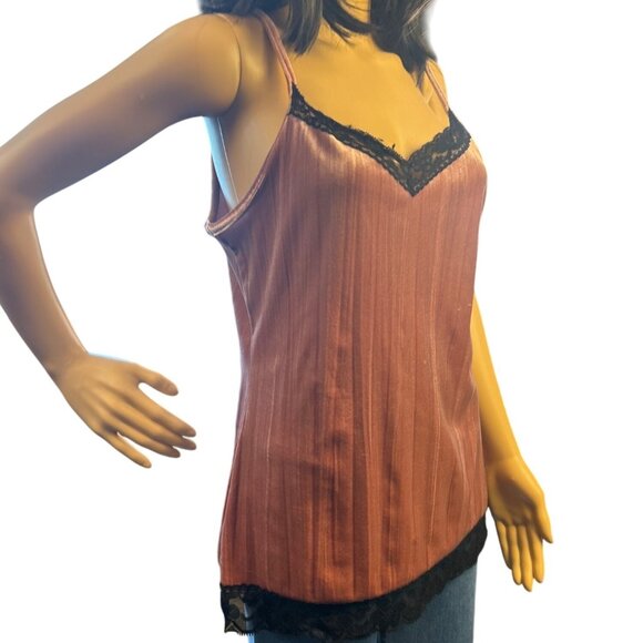 Womens Lace Trim Velvet Cami Size M 2K5 Romantic Indie Sleaze - Picture 3 of 6